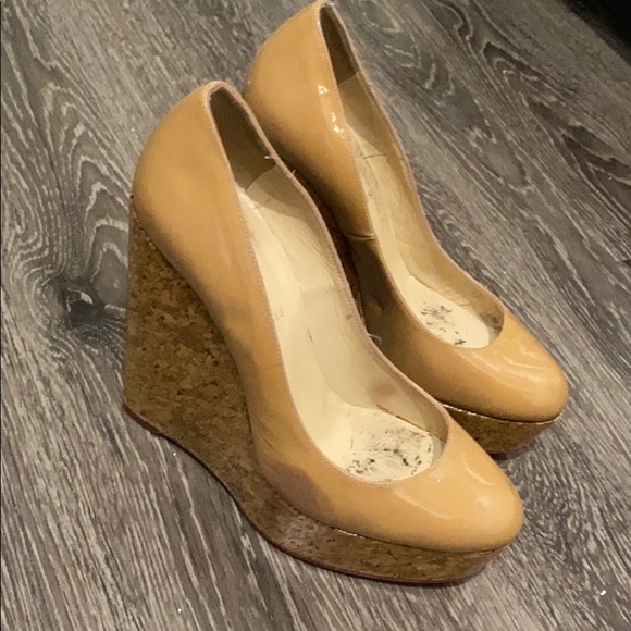 Louboutin Patent Leather Wedges